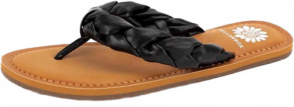 NEW YELLOWBOX women's dauphine braided strap sandals in black